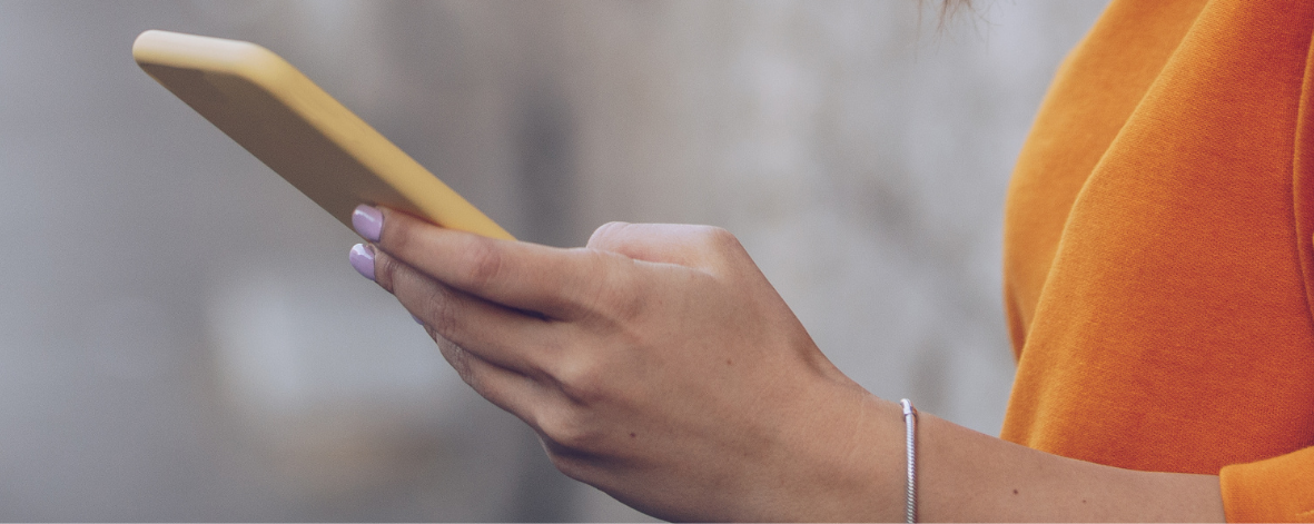 lady using mobile phone